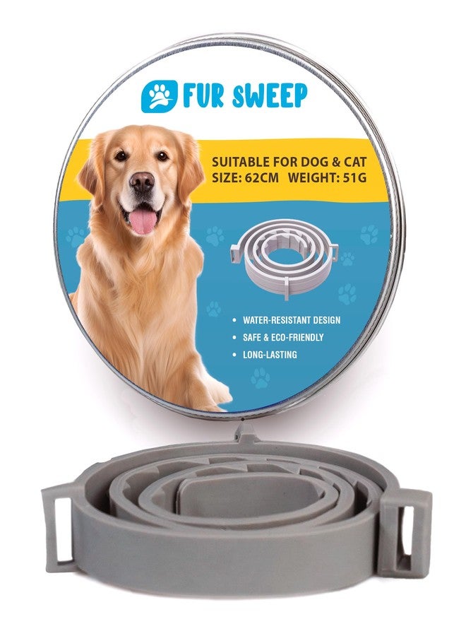 FREEZE2TRIM Fur Sweep Soft-Touch Adjustable Dog Collar – Lightweight Water-Resistant Eco Recycled TPE, Hypoallergenic Comfort, Trim-to-Fit 62 cm (24 in) Length for Small, Medium & Large Pets, Cat Collar Gray - Image 1